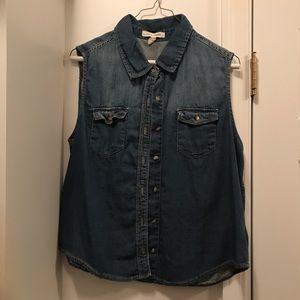 Blue denim vest